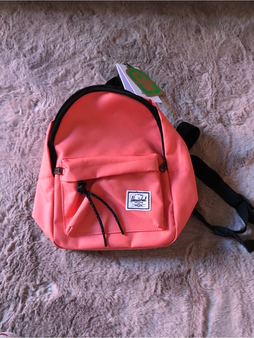 NWT Super Cute Rare $90 Herschel Backpack mini coral / black color Super Cute!